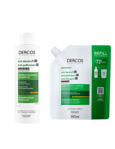 Vichy DERCOS šampon protiv prhuti za suho vlasište 200 ml + eko punjenje za suho vlasište 500 ml
