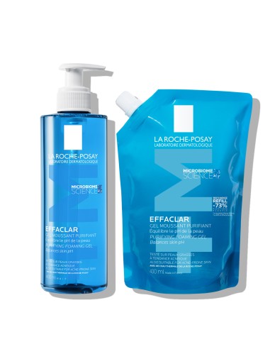 La Roche-Posay EFFACLAR pjenušavi gel + eko punjenje za kožu sklonu aknama i nepravilnostima (čišćenje + punjenje)