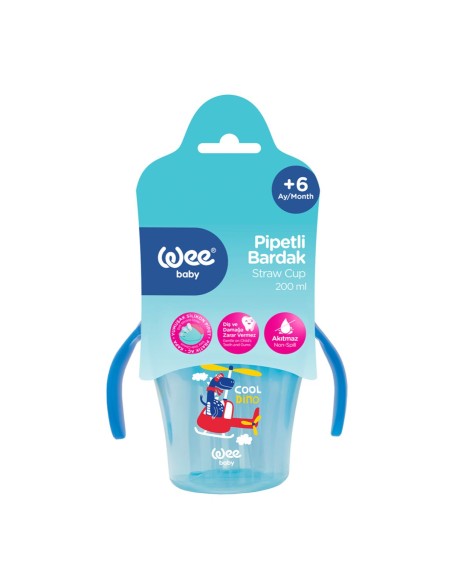 Wee Baby Bočica sa slamkom i ručkama, plastična, 200 ml