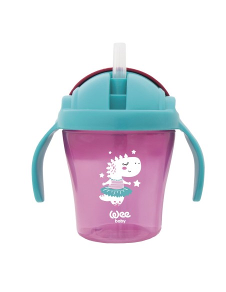 Wee Baby Bočica sa slamkom i ručkama, plastična, 200 ml