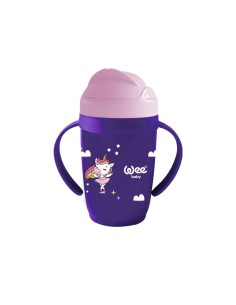 Wee Baby Bočica Friends s ručkama i slamkom, plastična, 265 ml