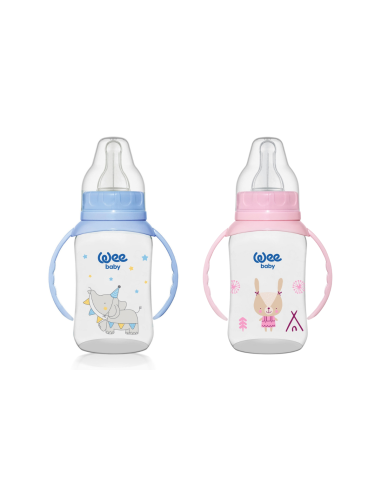 Wee Baby Bočica za hranjenje s ručkama, plastična, 150 ml