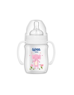 Wee Baby Safari antikolik bočica širokog grla s ručkama, plastična, 150/250 ml 2