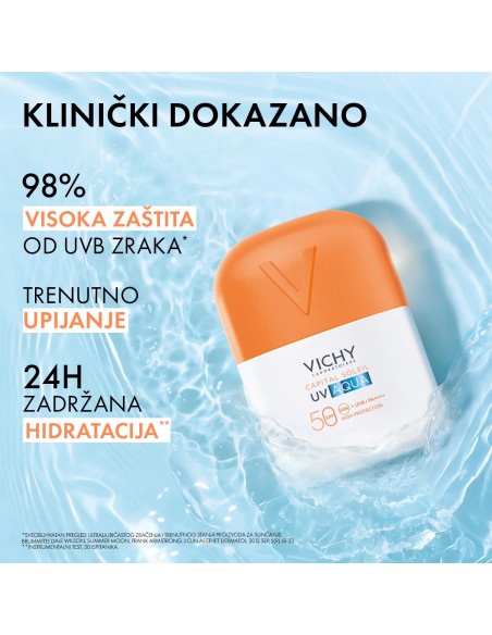 Vichy Capital Soleil UV Aqua nevidljivi hidracijski fluid SPF50+ vrlo visoka zaštita