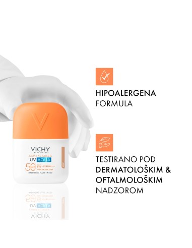 Vichy Capital Soleil UV Aqua tonirani hidracijski fluid SPF50+ vrlo visoka zaštita