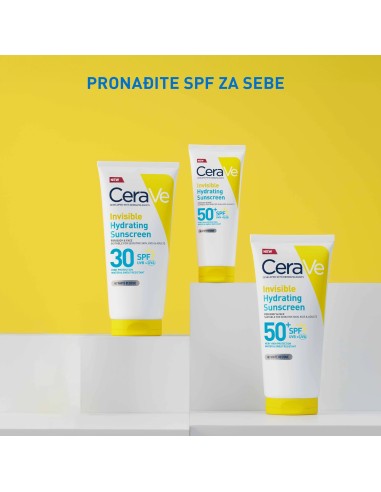 Cerave Hydra Sunscreen Nevidljivi losion za zaštitu od sunca, SPF 50+, vrlo visoka zaštita