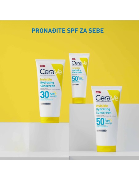 Cerave Hydra Sunscreen Nevidljivi losion za zaštitu od sunca, SPF 50+, vrlo visoka zaštita