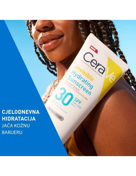 Cerave Hydra Sunscreen Nevidljivi losion za zaštitu od sunca, SPF 30, visoka zaštita