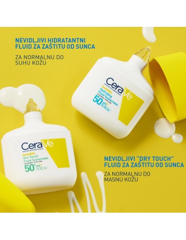 Cerave Hydra Face Sun Nevidljivi hidratantni fluid za zaštitu od sunca, SPF 50, visoka zaštita