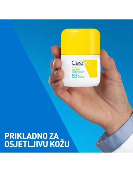Cerave Oil Control Sun Nevidljivi Dry Touch fluid za zaštitu od sunca, SPF 50+, vrlo visoka zaštita