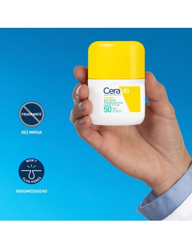 Cerave Oil Control Sun Nevidljivi Dry Touch fluid za zaštitu od sunca, SPF 50+, vrlo visoka zaštita
