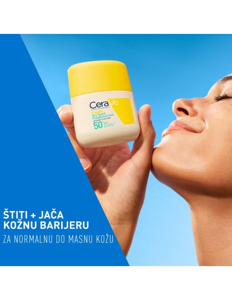 Cerave Oil Control Sun Nevidljivi Dry Touch fluid za zaštitu od sunca, SPF 50+, vrlo visoka zaštita