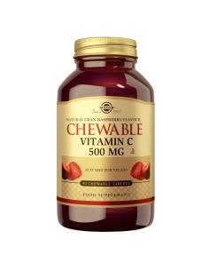 Solgar Vitamin C 500 Brusnica-malina tablete za žvakanje, dodatak prehrani