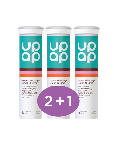 UpAp Instant Recharge Lemon & Lime šumeće tablete 2+1 Promo pakiranje, dodatak prehrani