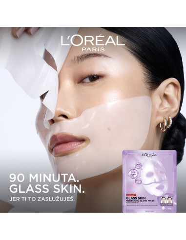 LOreal Paris Revitalift Filler Glass Skin hidrogel maska za blistavu kožu