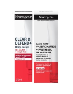 Neutrogena Clear & Defend Dnevni serum + Acne proof gel hydrat Promo pakiranje