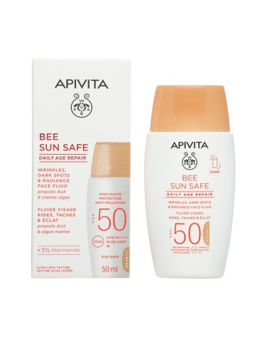 Apivita Bee Sun Tonirani fluid za lice protiv mrlja & starenja SPF50