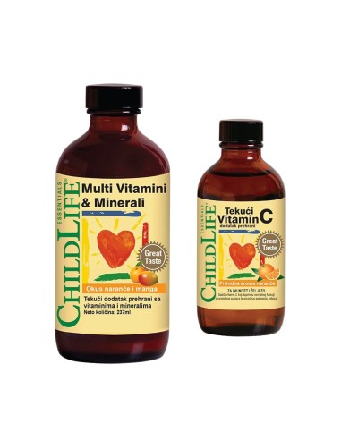 Child Life Multivitamini i minerali + Vitamin C tekući dodatak prehrani Promo pakiranje, dodatak prehrani
