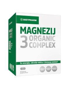 Dietpharm Magnezij 3 Organic Complex kapsule, dodatak prehrani