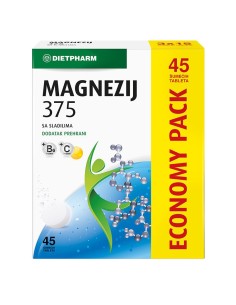 Dietpharm Magnezij 375 šumeće tablete Economy pack, dodatak prehrani