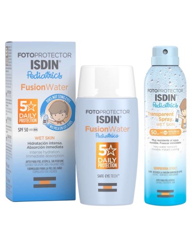 ISDIN Fotoprotector Transparent Spray Pediatrics SPF 50 + FusionWater Pediatrics SPF 50 Promo pakiranje