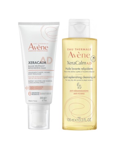 Avene Xeracalm A.D. Balzam za obnovu lipida + Relipidirajuće ulje za čišćenje Promo pakiranje