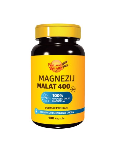 Natural Wealth Magnezij Malat 400 + Vitamin B6 kapsule, dodatak prehrani