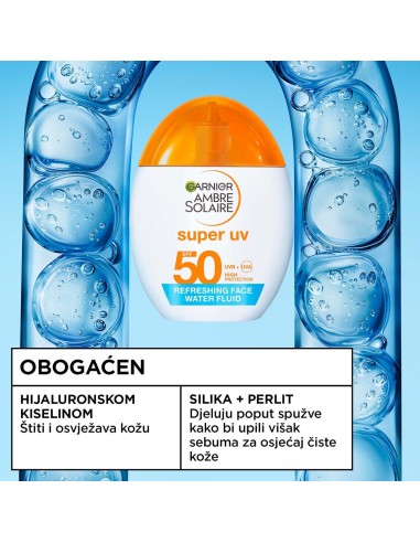 Garnier Ambre Solaire Super UV fluid za zaštitu od sunca, SPF50, visoka zaštita