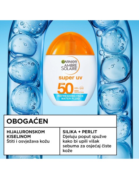 Garnier Ambre Solaire Super UV fluid za zaštitu od sunca, SPF50, visoka zaštita