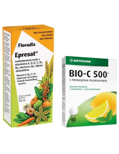 Dietpharm Floradix Epresat + POKLON Bio-C, dodatak prehrani