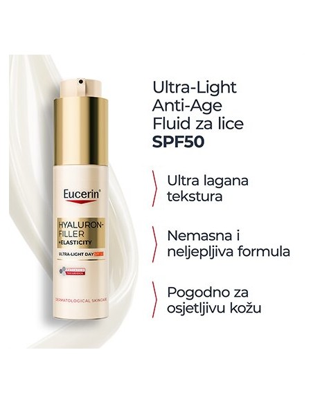 Eucerin Hyaluron-Filler + Elasticity Ultra-light SPF 50 fluid za lice 99558