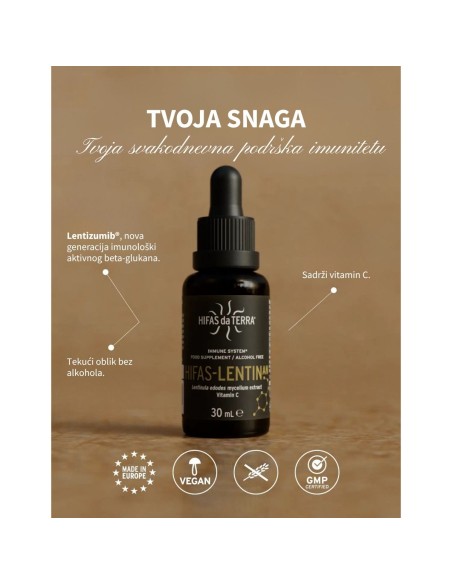 Hifas da Terra Lentinan kapi za imunološki sustav, dodatak prehrani