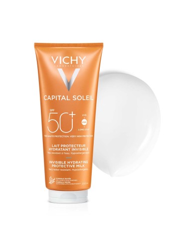 Vichy Capital Soleil Hidratantno mlijeko za zaštitu od sunca za lice i tijelo SPF50+ Obiteljsko pakiranje