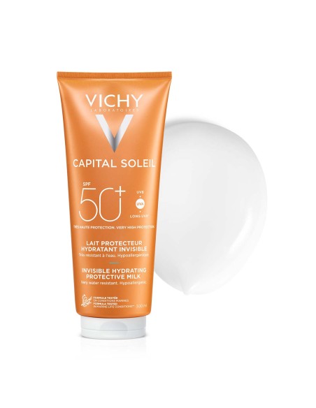 Vichy Capital Soleil Hidratantno mlijeko za zaštitu od sunca za lice i tijelo SPF50+ Obiteljsko pakiranje