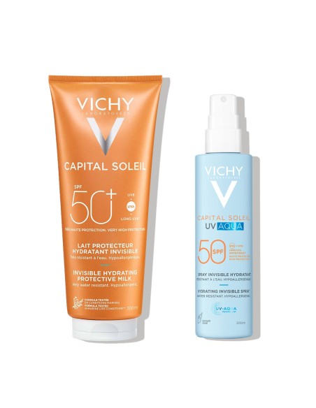 Vichy Capital Soleil obiteljska UV zaštita za plažu (mlijeko + sprej)