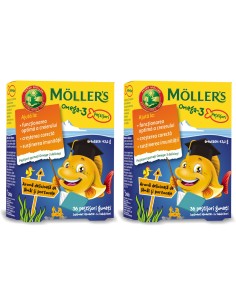 Mollers Omega 3 Junior Ribice Naranča/limun bomboni 1+1 PROMO, dodatak prehrani