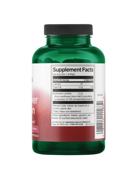 Swanson Suncoketov Lecitin kapsule, dodatak prehrani