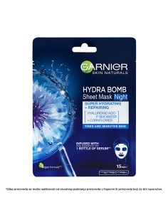 Garnier Skin Naturals Hydra Bomb Night noćna maska u maramici za lice 28 g