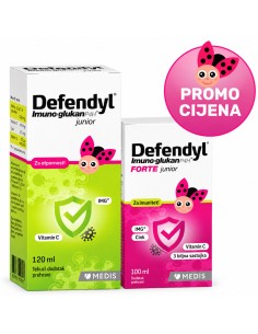 Medis Defendyl Imuno&glukan P4H Junior + Forte junior tekući dodatak prehrani Promo pakiranje, dodatak prehrani