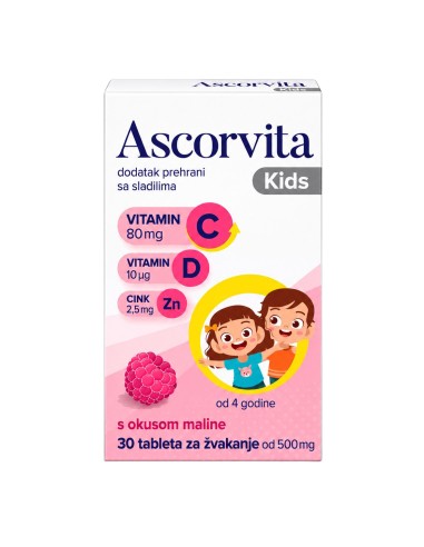 Ascorvita kids tablete za žvakanje, dodatak prehrani