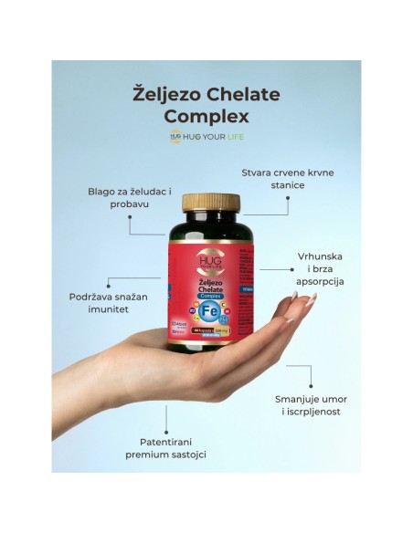 Hug your life Željezo Chelate Complex kapsule, dodatak prehrani