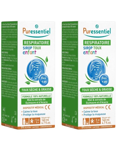 Puressentiel Respiratory dječji sirup protiv kašlja, dodatak prehrani 1+1 Promo pakiranje