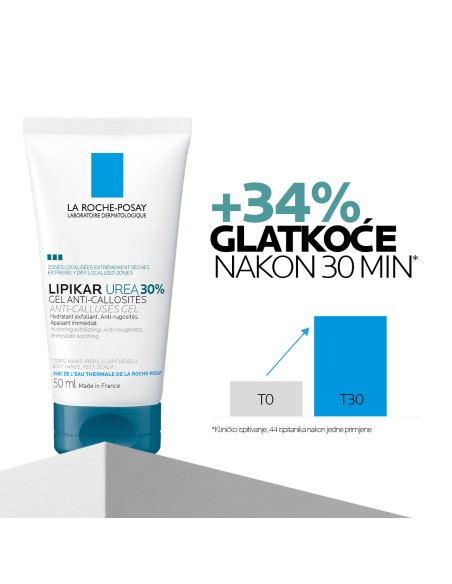 La Roche-Posay Lipikar gel s 30% ureje za ciljanu primjenu na suha i gruba područja kože