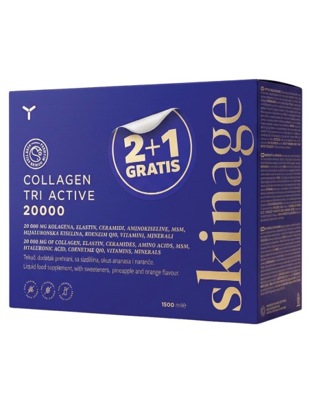 Yasenka Skinage Collagen Tri Active 20000 2+1 Promo pakiranje, dodatak prehrani