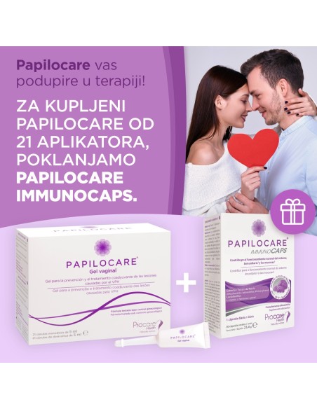 Papilocare gel za rodnicu + Immunocaps POKLON uz pakiranje od 21 aplikator